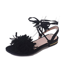 Load image into Gallery viewer, Shoes Woman Fashion Tassel Straps Flat Sandals For Women