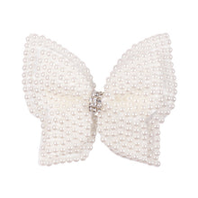 Load image into Gallery viewer, 2 Pcs/lot 3.5&quot; White Rhinestone Bow For Girl Kids Cute Pearls Hair Bow