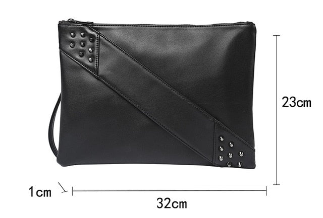 Fashion rivet Women Clutches luxury designer envelope clutch purse