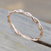 Load image into Gallery viewer, Trendy Silver Rose Gold Color Zirconia Finger Ring for Women