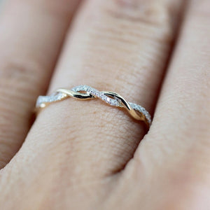 Trendy Silver Rose Gold Color Zirconia Finger Ring for Women