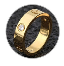 Load image into Gallery viewer, Rose Gold Stainless Steel Ring With Crystal For Woman