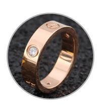 Load image into Gallery viewer, Rose Gold Stainless Steel Ring With Crystal For Woman