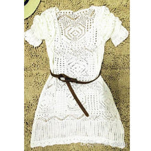 Load image into Gallery viewer, Women White Summer Sexy Lace Hollow Knit Bikini Cover up
