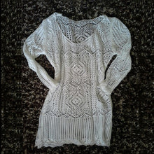 Load image into Gallery viewer, Women White Summer Sexy Lace Hollow Knit Bikini Cover up