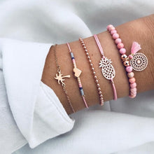 Load image into Gallery viewer, Turtle Heart Pearl Wave LOVE Crystal Marble Charm Bracelets for Women