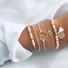 Load image into Gallery viewer, Turtle Heart Pearl Wave LOVE Crystal Marble Charm Bracelets for Women