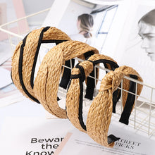 Load image into Gallery viewer, Summer Straw Weaving Knotted Headband for Women