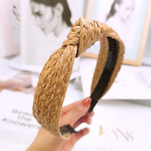 Load image into Gallery viewer, Summer Straw Weaving Knotted Headband for Women