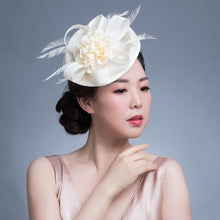 Load image into Gallery viewer, Women Chic Fascinator Hat Cocktail Wedding Party Church Headpiece