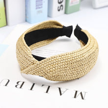 Load image into Gallery viewer, Summer Straw Weaving Knotted Headband for Women