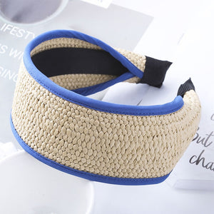 Summer Straw Weaving Knotted Headband for Women