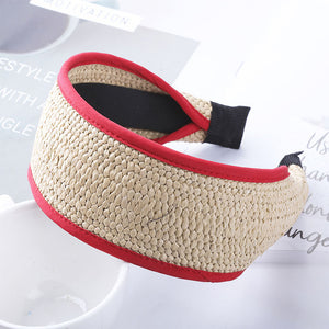 Summer Straw Weaving Knotted Headband for Women