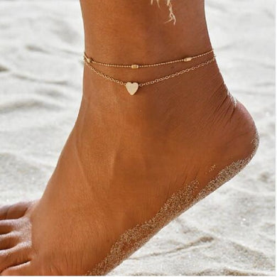 2019 Simple Heart Anklets Barefoot Crochet Sandals Foot