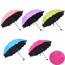 Load image into Gallery viewer, New Lady Princess Magic Flowers Dome Parasol Sun/Rain Folding Umbrella