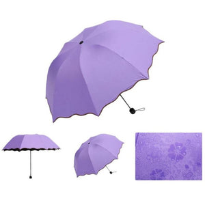 New Lady Princess Magic Flowers Dome Parasol Sun/Rain Folding Umbrella