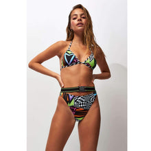 Load image into Gallery viewer, Buckle Print Bikini Set High Waist Swimwear Bikinis 2019