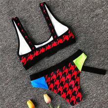 Load image into Gallery viewer, Plaid Bikinis 2019 Buckle High Waist Women