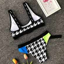 Load image into Gallery viewer, Plaid Bikinis 2019 Buckle High Waist Women