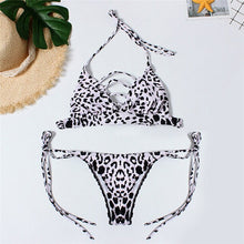 Load image into Gallery viewer, Women Off Shoulder Bikini Set 2019 Leopard Print Swimwear