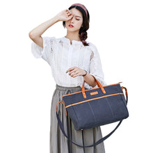 Load image into Gallery viewer, Canvas genuine leather shoulder bag woman