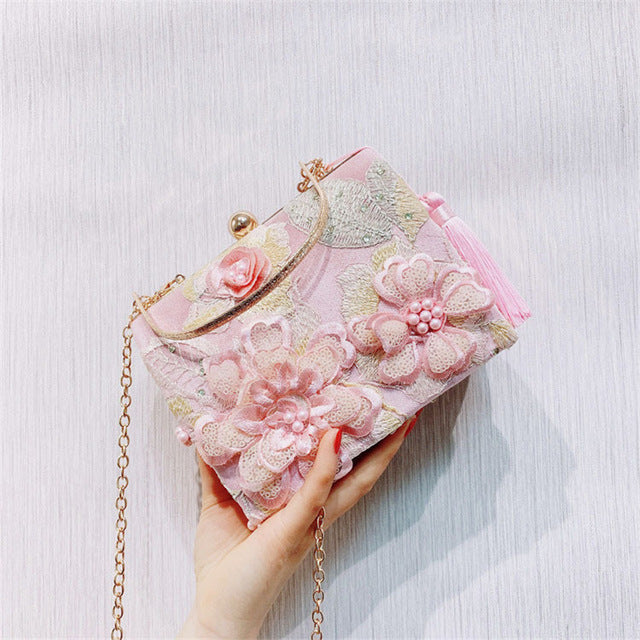 Day Clutch Bags 3D Floral Elegant