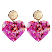 Load image into Gallery viewer, Big Heart Shape Acrylic Resin Drop Earrings For Women