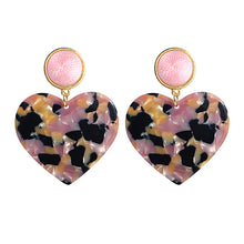 Load image into Gallery viewer, Big Heart Shape Acrylic Resin Drop Earrings For Women