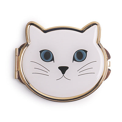 Metal Cat Compact Pocket Mirror For Woman Double Sided Folding Mirror 1 Piece