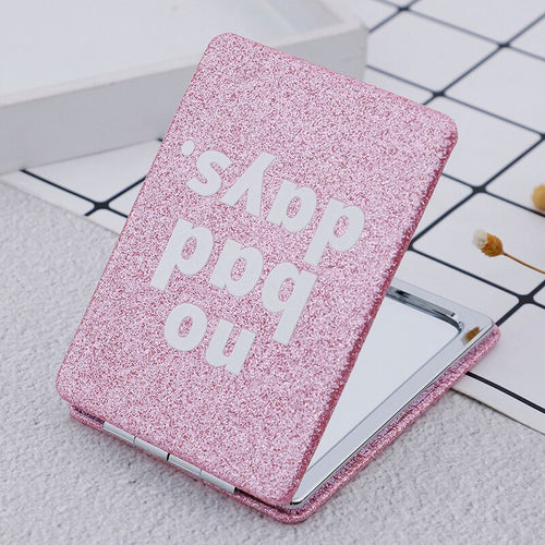 Pink Portable Square Double Side Folding Mini Compact