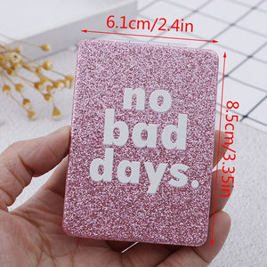 Pink Portable Square Double Side Folding Mini Compact